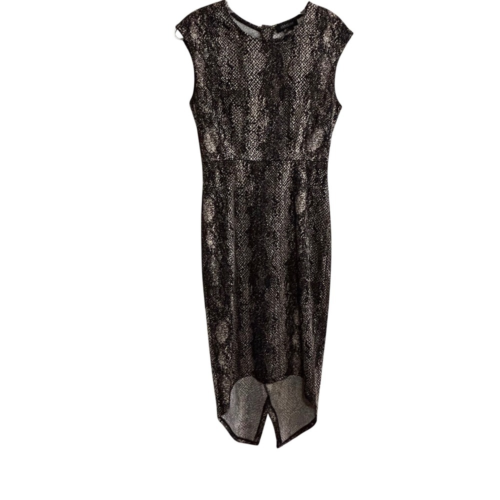 Abbeline Womens Snake Print Sleeveless Hi Lo Hem Dress Size S